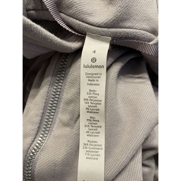 Lululemon Press Pause Jacket Women’s Size 4 W4ASAS Hooded Full Zip Lavender Gray - Picture 4 of 7